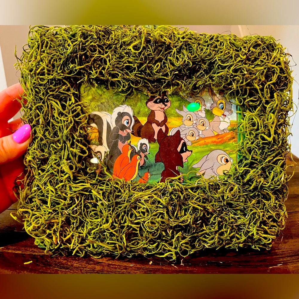 Moss framed Bambi woodland creatures